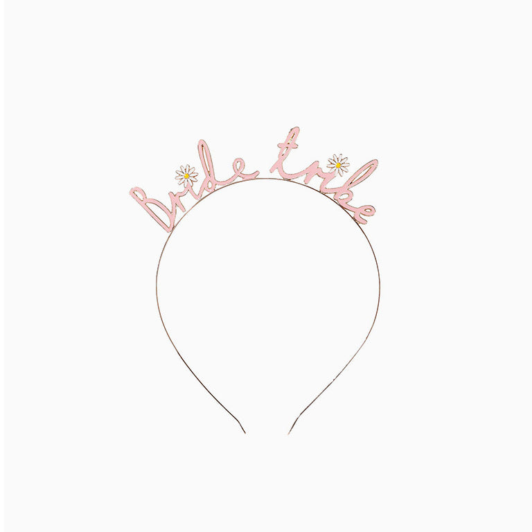 Diadema para despedidas de soltera, diadema con mensaje bride tribe para grupos de despedidas de solteras modernas