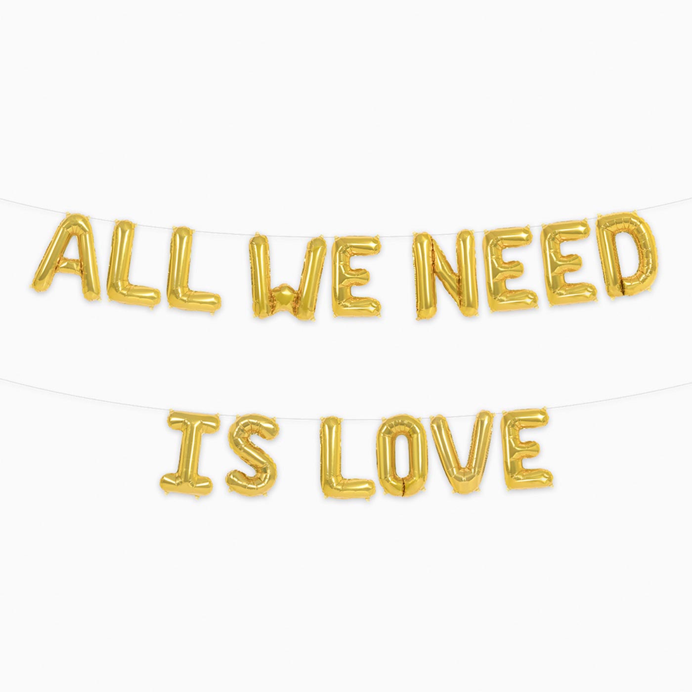 Lettere a palloncino ALL WE NEED IS LOVE Lamina d'oro