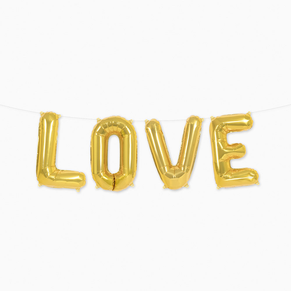 Lettere a palloncino Love Foil Gold