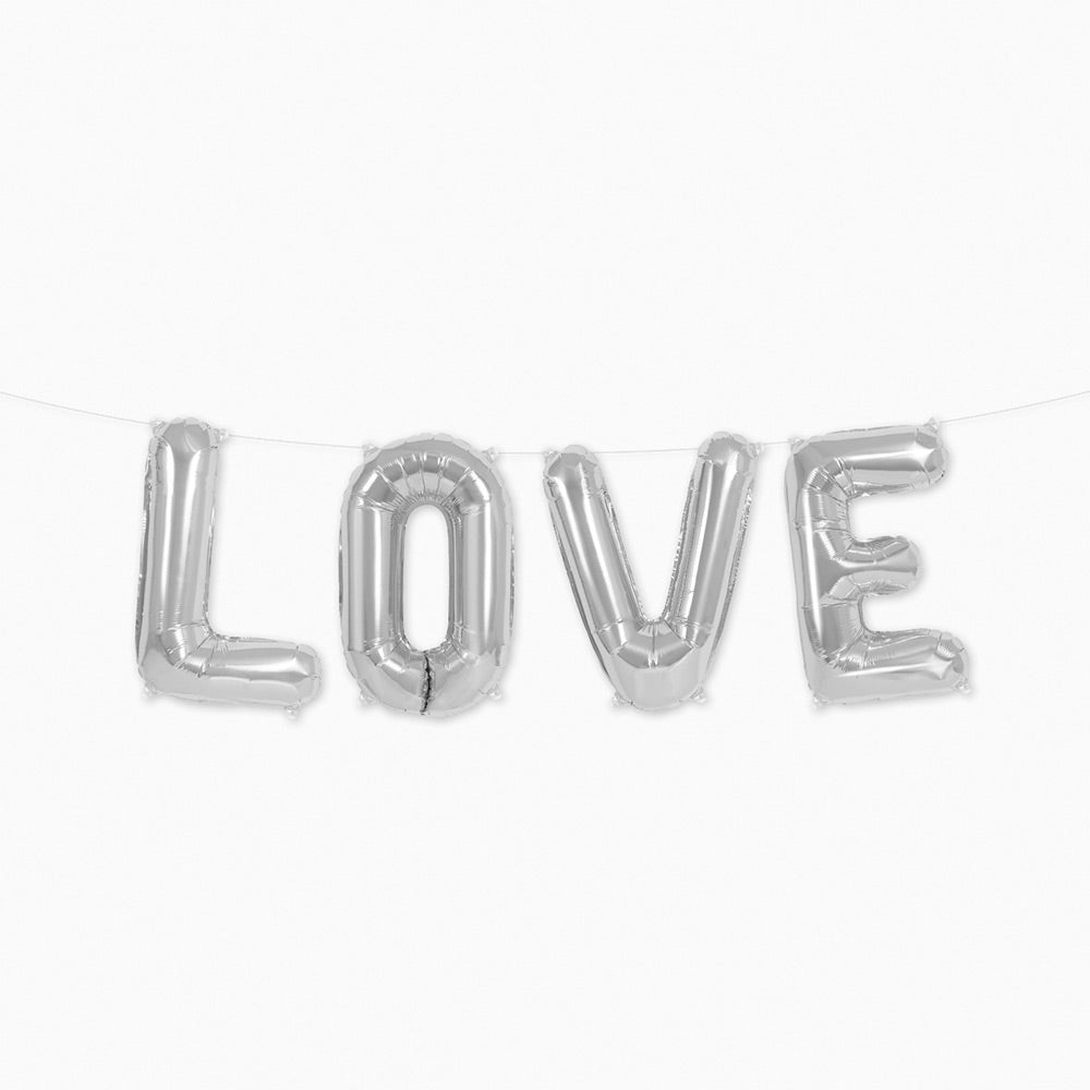 Palloncino Lettere Love Foil Argento