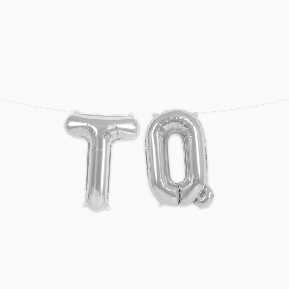 Globo letters tq foil silver