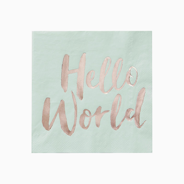 Papel Servietten "Hallo Welt"