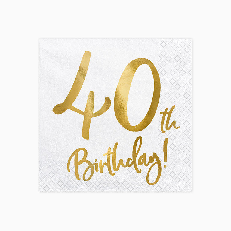 Servilletas Papel "40th Birthday"