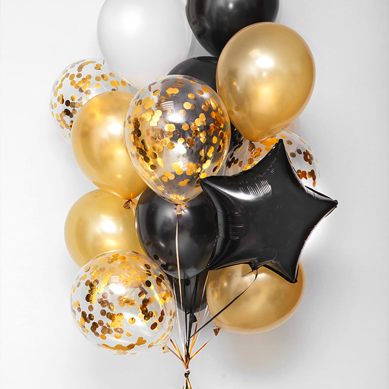 Metallized Gold Confeti Balloon / Pack 3 UDS